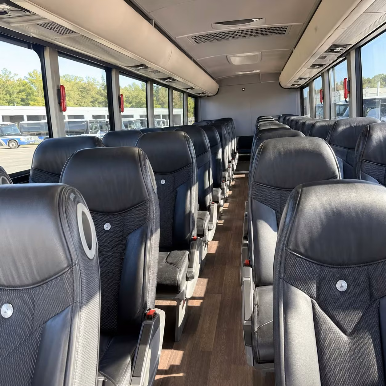 56 passenger charter bus inside