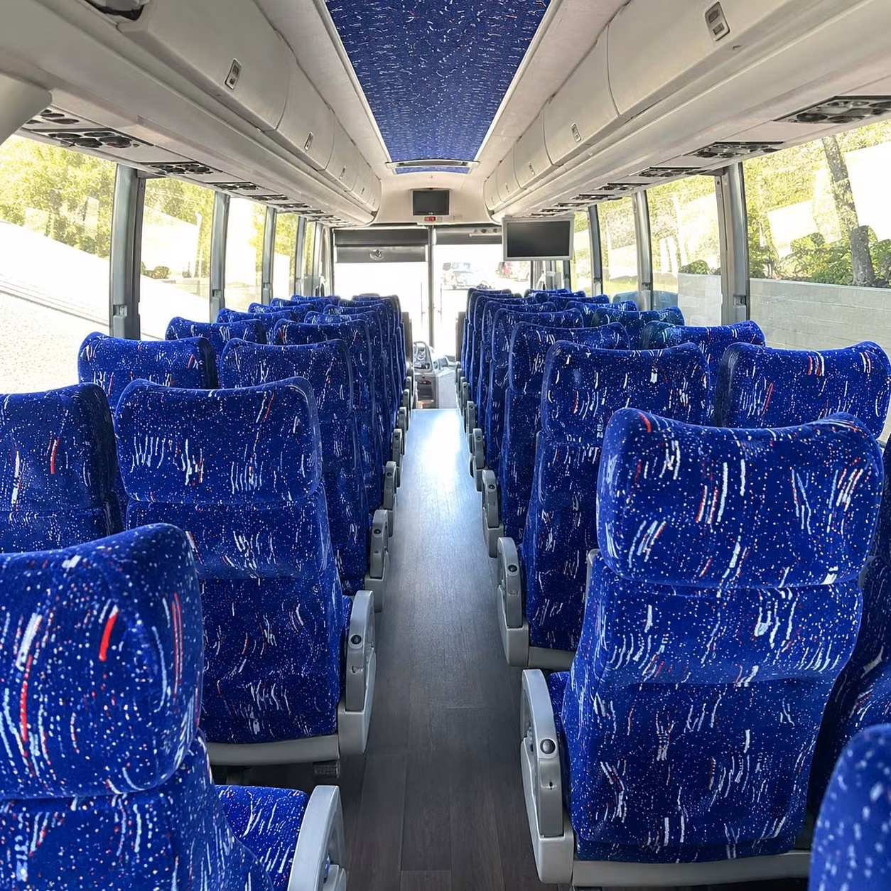 56 passenger charter bus interior